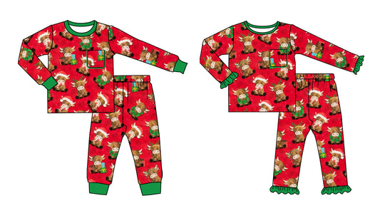 25.7.4 custom each style moq 5eta 4-6week Sibling Sisters Christmas baby boy long sleeve pants sets 1 adn sets 2 match family design