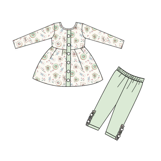 9.14 custom each style moq 5eta 4-6week baby girls clothes Christmas long sleeve pants sets