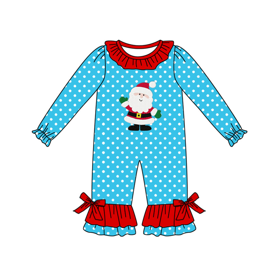 5.30 custom each style moq 5eta 4-6week Sibling Sister christmas blue girls outfits and baby romper match family design