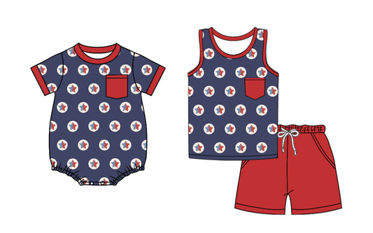 3.21 custom each style moq 5eta 4-6week Sibling Sister stars baby boy short sleeve shorts sets and romper match design