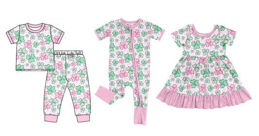 12.9 custom each style moq 5eta 4-6week Sibling Sister lucky baby girl sets and dress and rompers match family design