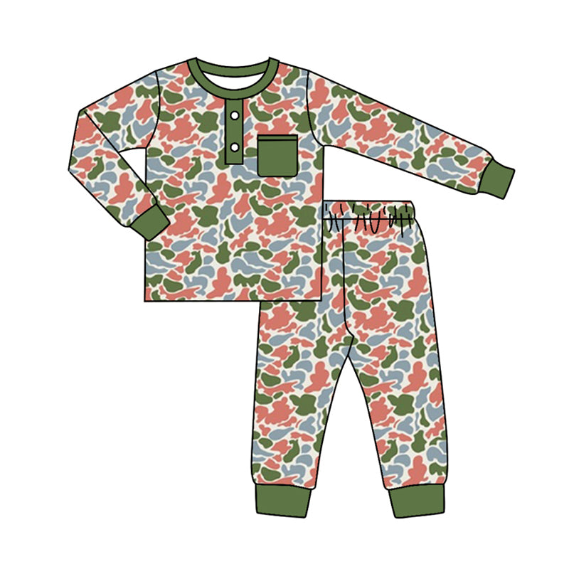 8.26 custom each style moq 5eta 4-6week Sibling Sister camoufalge green baby boys sets and rompers match family design