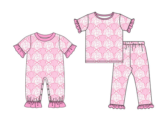 25.12.17 custom each style moq 5 eta 6-8week Sibling Sisters bunny baby girl clothes short sleeve pants sets and romper match family design
