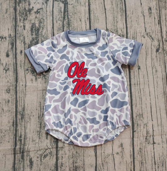 Custom moq 5 mix size milk silk Boy and Girl's Camouflage Gray Camouflage Romper, Milk Silk, Popular, Cute RED COLOR