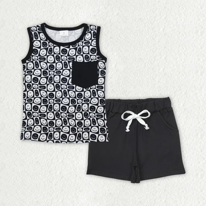 RTS NO MOQ Baby boy clothes Short Sleeve shorts Suit