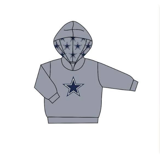 Custom moq 5 mix size milk silk baby girls clothes team gray hooded long sleeve top-25.8.1