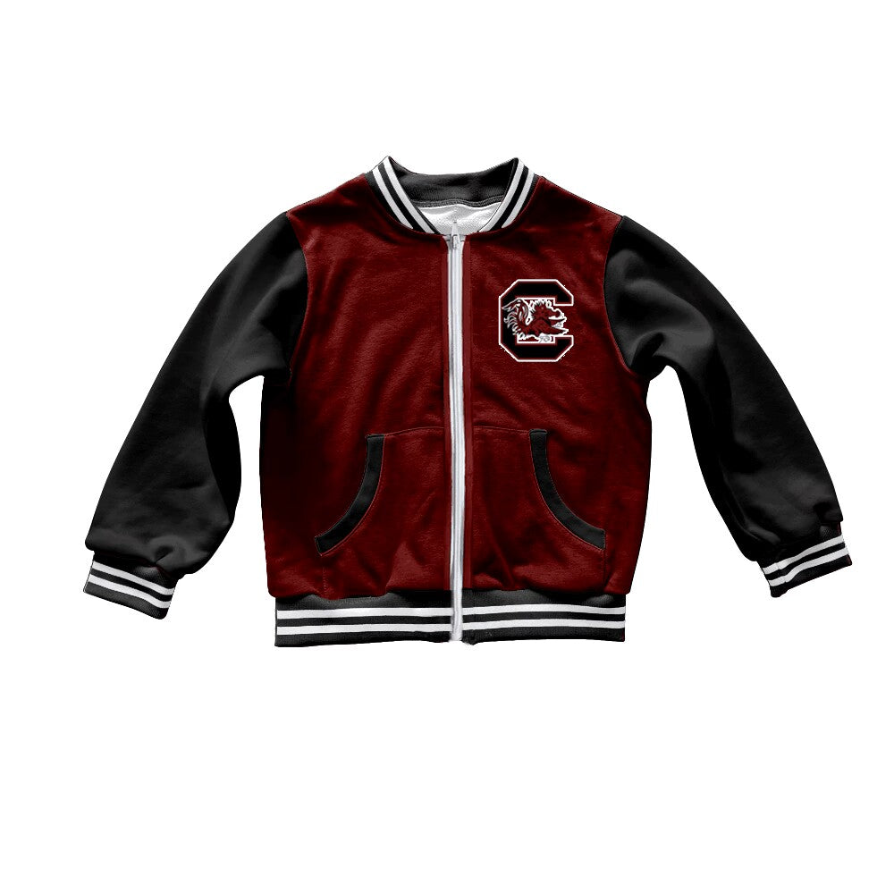 custom moq 5 tat about 4-6 weeks Boys red and black Zipper Cotton Milk Silk Jacket Pullover