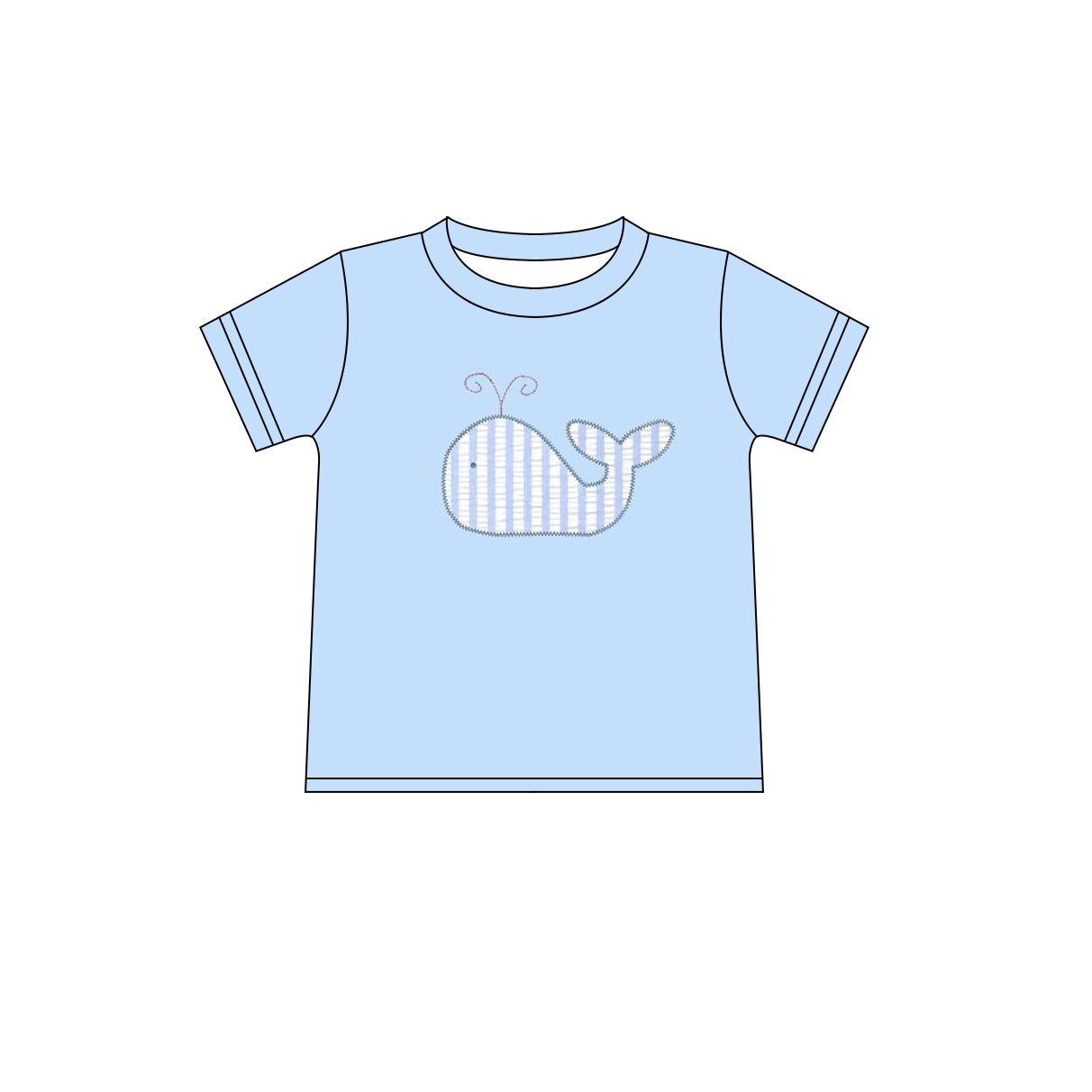BT0547 Whale blue short sleeve top