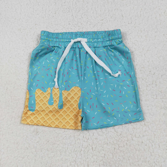 RTS NO MOQ（In Stock) SS0623 Waffle Ice Cream Green Pocket Shorts