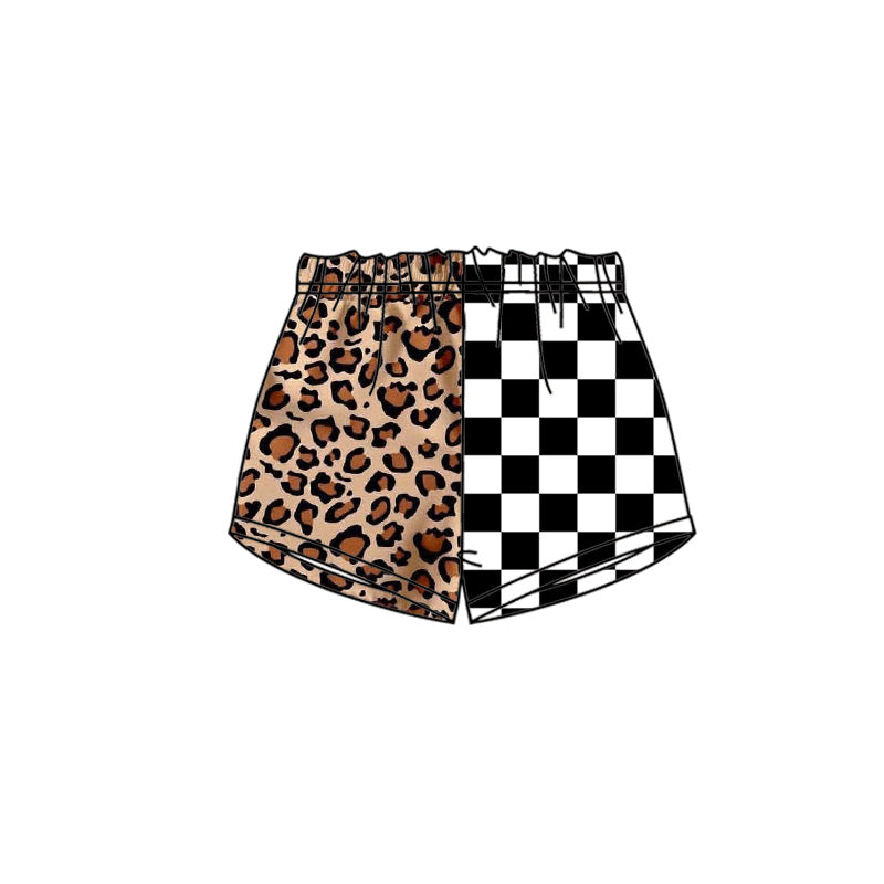 Custom moq 5 mix size milk silk Adult Women Western Leopard Print Turquoise Flower High Waist Shorts