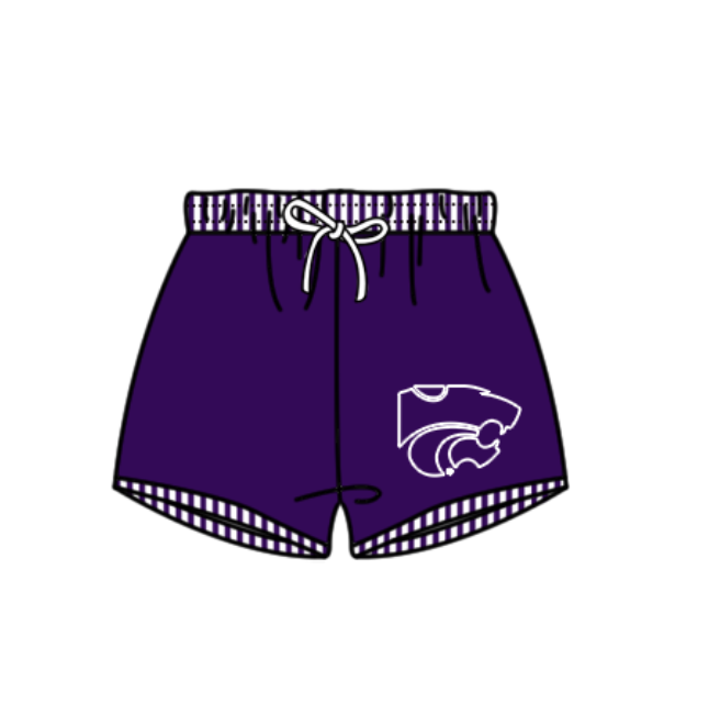 Custom moq 5 mix size milk silk summer teams baby girl boys clothes Purple Two-Piece Swimsuit Set One Piece Swimsuits boy swim trunks