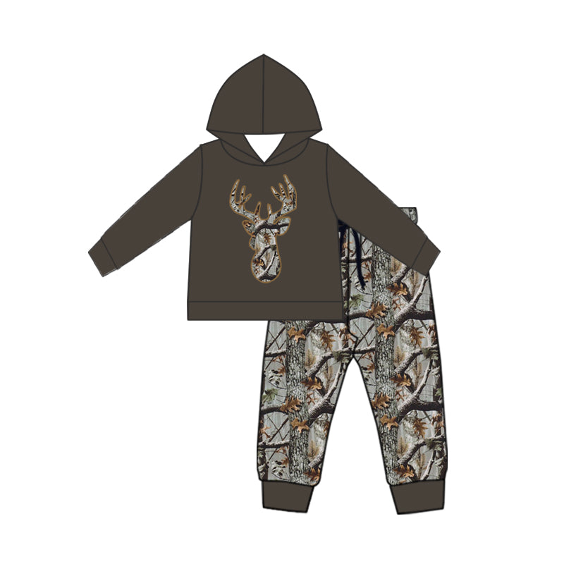6.12 custom each style moq 5eta 4-5week Sibling Sister deer girls hooded sets and boys sets and dress match family design