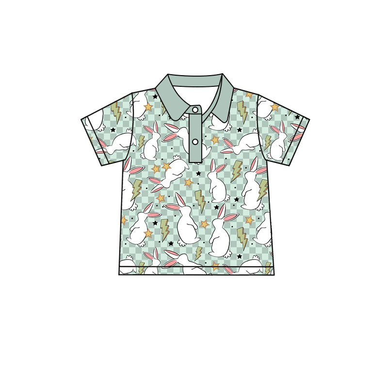 10.15 custom each style moq 5 eta 4-6week baby boys clothes easter rabbit short sleeve top