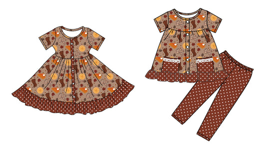 5.6 custom each style moq 5eta 4-6week Sibling Sister boots cake baby girl pants sets and dress match family design