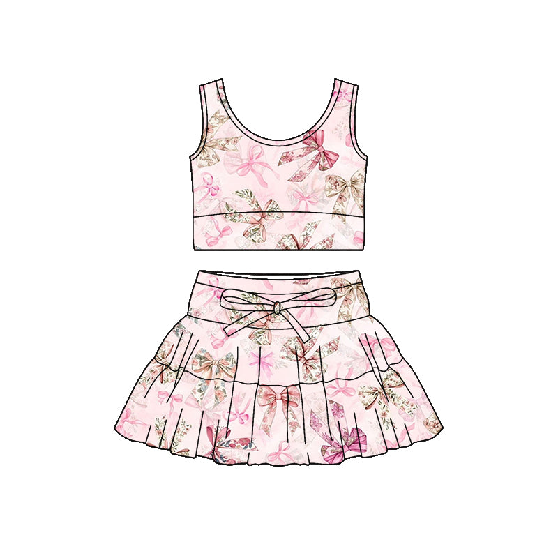 26.1.12 custom each style moq 5 eta 6-8week Sibling Sisters baby girl clothes short sleeve skirts sets 2 match family design
