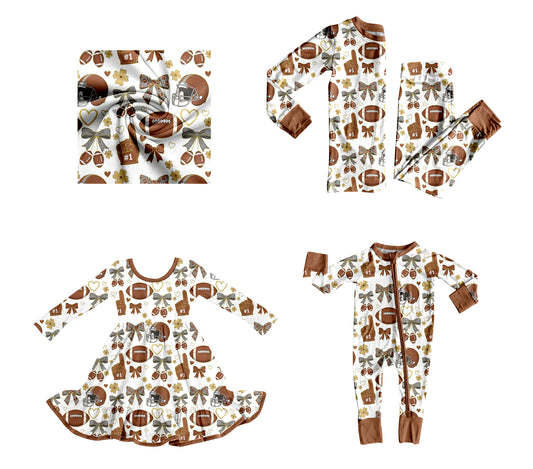25.9.10 custom each style moq 5eta 4-6week Sibling Sisters rugby bow baby girl long sleeve pants sets and dress and rompers match family design