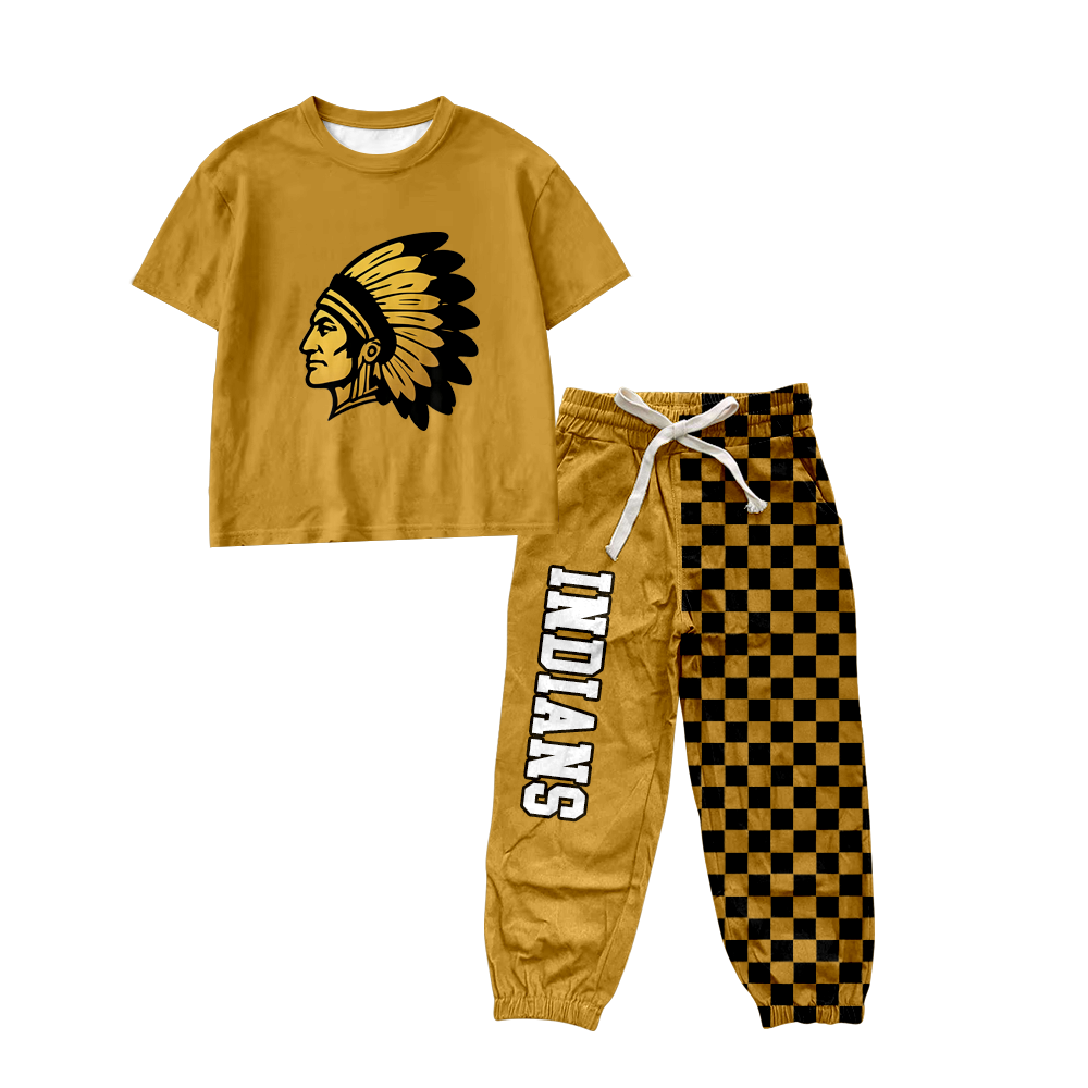 custom moq 5 mix size MSD070708 Baby Kids Short Sleeve Shirt Top Checked Long Pants Casual Set