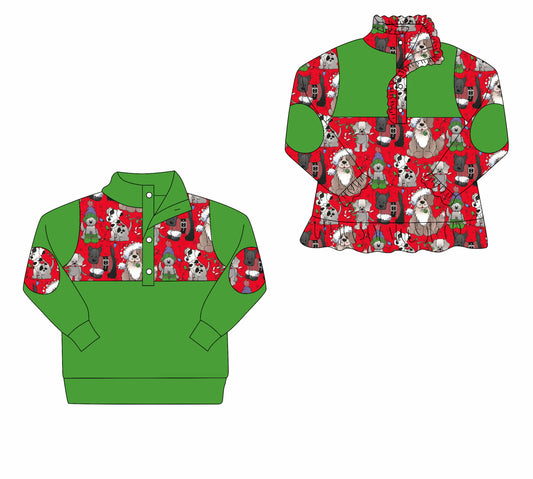 25.8.22 custom each style moq 5eta 4-6week Sibling Sister Christmas green baby boy long sleeve top 2