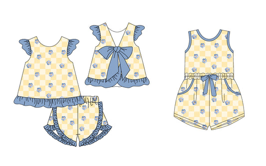 12.26 custom each style moq 5eta 4-6week Sibling Siste floral baby girl sets and jumpsuit match family design
