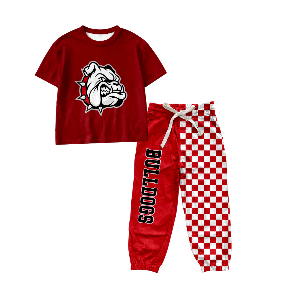 custom moq 5 mix size MSD070608 Baby Kids Short Sleeve Shirt Checked Long Pants Casual Set