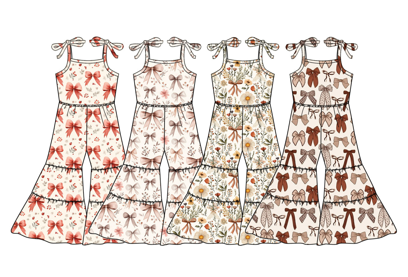 2.22 custom each style moq 5eta 4-6week Sibling Sister baby girls suspender jumpsuit and jumpsuit 6 match design