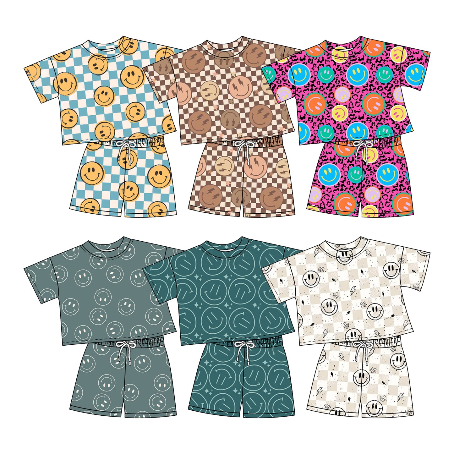 2.20 custom each style moq 5eta 4-6week Sibling Sister baby girls short sleeve shorts sets and set 6 match design