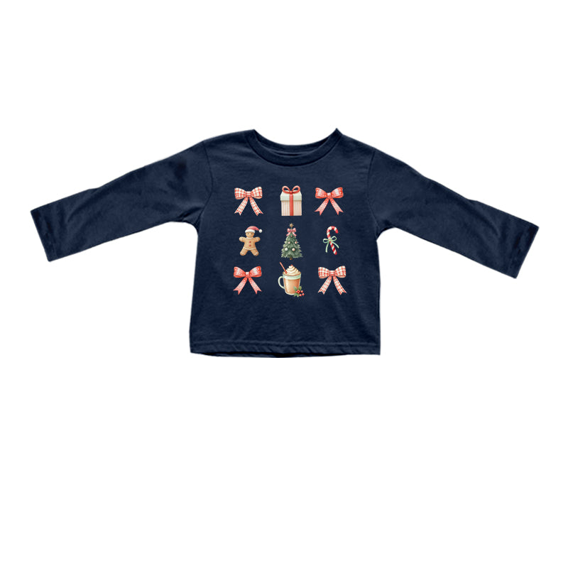 7.22 custom each style moq 5 eta 4-6week baby boys clothes bow navy blue long sleeve top