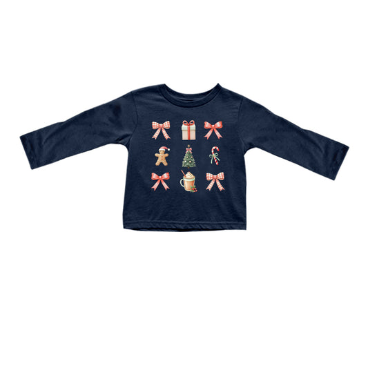 7.22 custom each style moq 5 eta 4-6week baby boys clothes bow navy blue long sleeve top