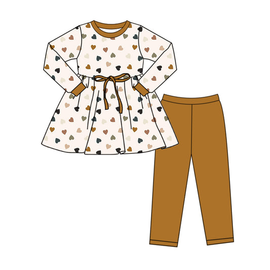 10.3 custom each style moq 5eta 4-6week baby girls clothes love long sleeve pants sets