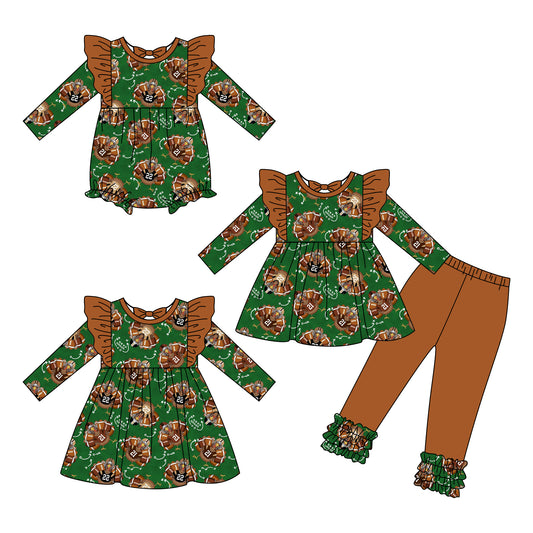 25.6.13 custom each style moq 5eta 4-6week Sibling Sisters baby girl long sleeve pants sets and dress and rompers match family design