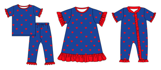 12.2 custom each style moq 5eta 4-6week Sibling Sister love baby girl sets and dress and rompers match family design