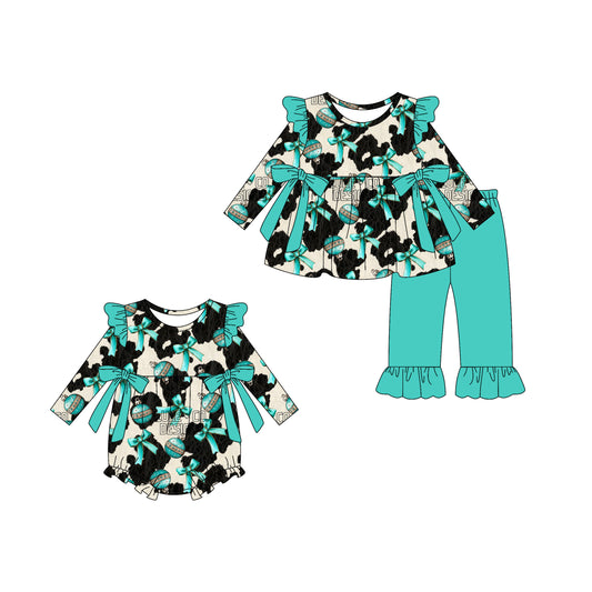 25.5.15 custom each style moq 5eta 4-6week Sibling Sisters bow baby girl long sleeve pants sets and rompers match family design