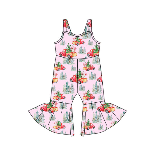 8.15 custom each style moq 5eta 4-6week baby girls clothes Christmas trees car pink suspender jumpsuit