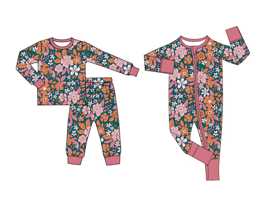 25.5.20 custom each style moq 5eta 4-6week Sibling Sisters floral baby boy long sleeve pants sets and rompers match family design