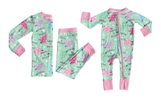 25.6.19 custom each style moq 5eta 4-6week Sibling Sisters Christmas tree baby girl long sleeve pants sets and rompers match family design