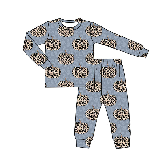 8.26 custom each style moq 5eta 4-6week Sibling Sister leopard pumpkin baby boys sets and rompers match family design