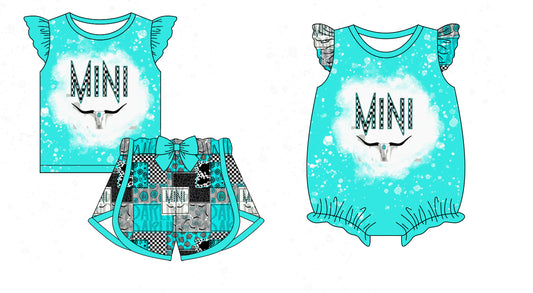 12.21 custom each style moq 5eta 4-6week Sibling Sister MINI baby boy short sleeve shorts sets and rompers match design