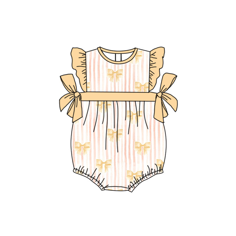 10.14 custom each style moq 5eta 4-6week Sibling Sister bow yellow baby girl short sleeve shorts sets and dress and rompers match family design