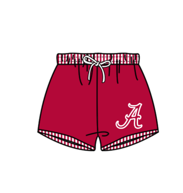 Custom moq 5 mix size milk silk summer teams baby girl boys clothes Red Two-Piece Swimsuit Set One Piece Swimsuits boy swim trunks