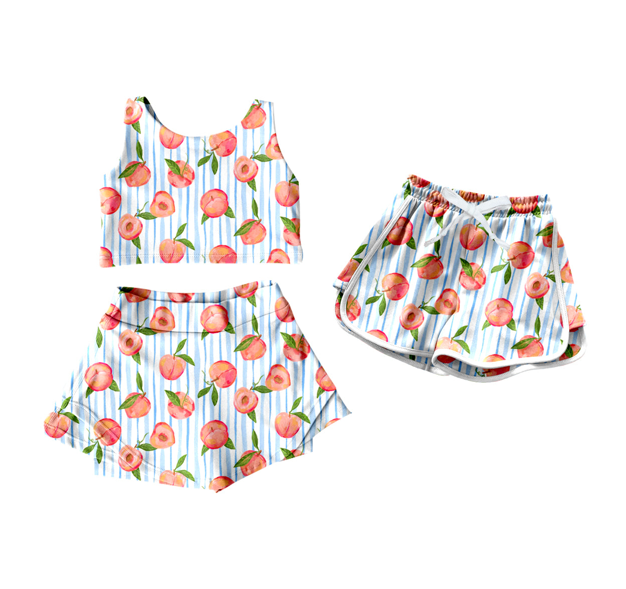 25.12.26 custom each style moq 5 eta 6-8week Sibling Sister peaches baby short sleeve shorts sets and shorts match design