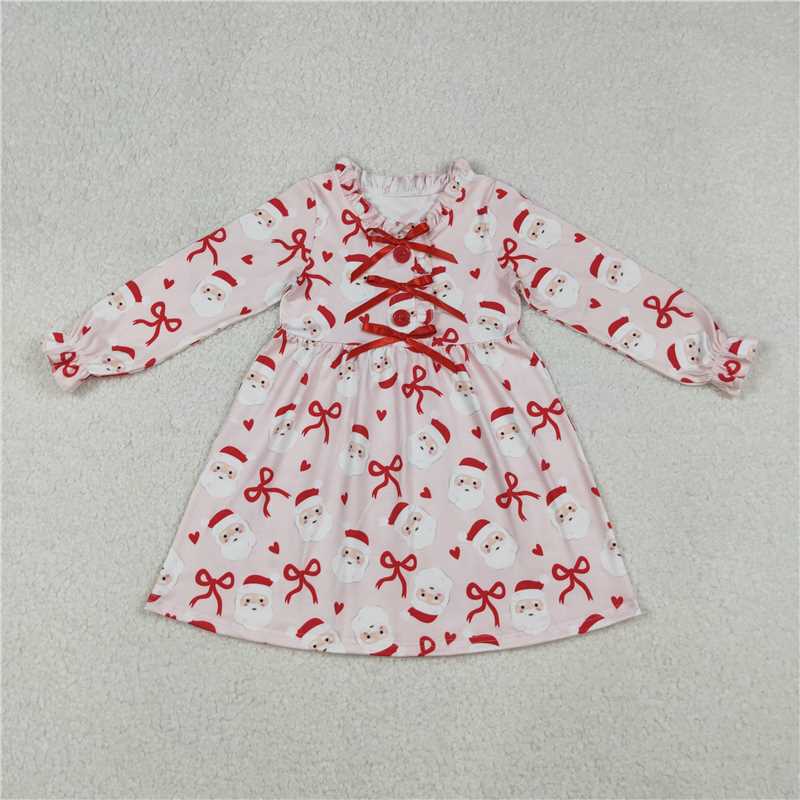 Baby Girls Pink Santa Hearts Collection - Ruffle Top Pants Set & Lantern Sleeve Dress