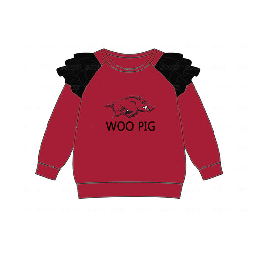 custom moq 3 eta 6-8weeks team pig  girls top
