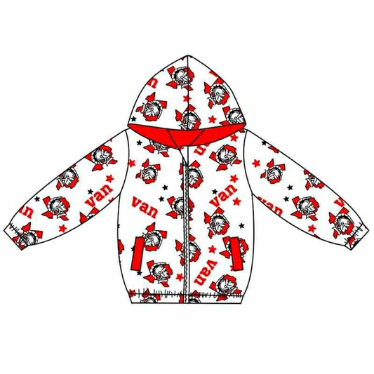 Custom moq 5 mix size milk silk summer teams baby boys clothes red hooded long sleeve top-25.9.6