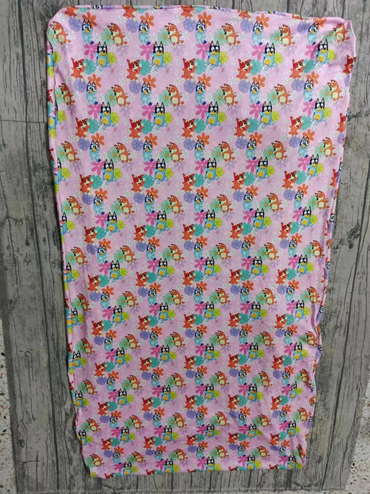 Custom eta 6-8weeks moq 3 tell me size Fitted Pink Flower Animal Bed Sheet