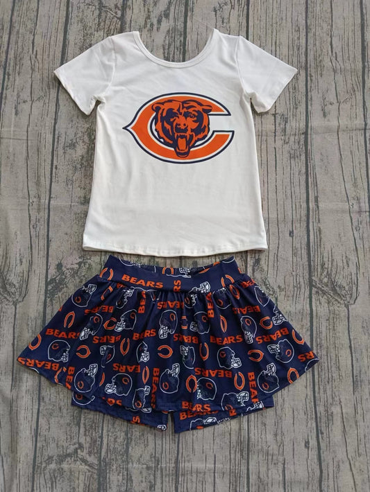 Custom moq 5 eta 6-7weeks baby girl clothes team short sleeve shorts skirt sets-25.9.13