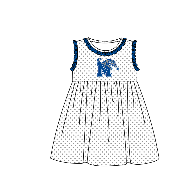 Custom moq 5 mix size milk silk summer teams Spotted Blue Check Set