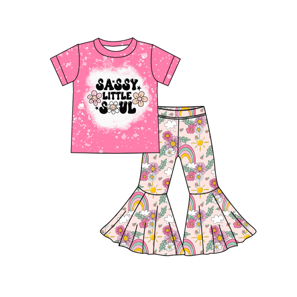 10.17 custom each style moq 5eta 4-6week Sibling Sister SASSY LITTLE SOUL floral pink baby girl sets and dress and rompers match family desig