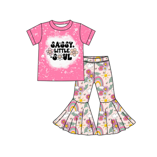 10.17 custom each style moq 5eta 4-6week Sibling Sister SASSY LITTLE SOUL floral pink baby girl sets and dress and rompers match family desig