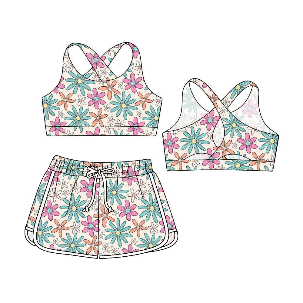 3.29 custom each style moq 5eta 4-6week Sibling Sister baby girls short sleeve set and set 8 match design