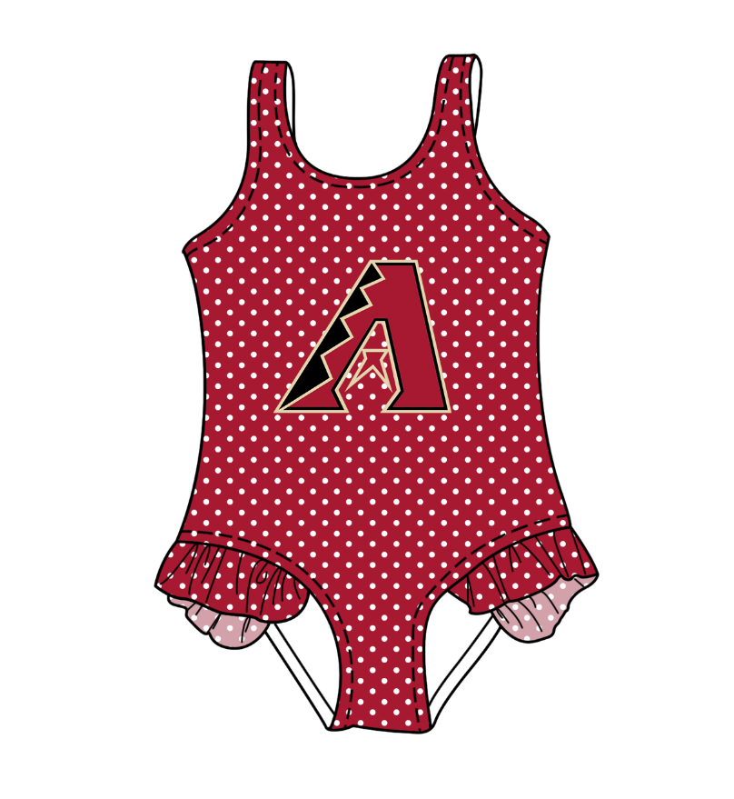 Custom moq 5 mix size milk silk summer teams Red Baby Girl Sleeveless Polka Dot Lace Onesie Swimsuit Cute Summer Beachwear for Little Girls